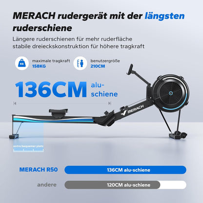 Rudergerät: Luftwiderstand, 10 Stufen & App