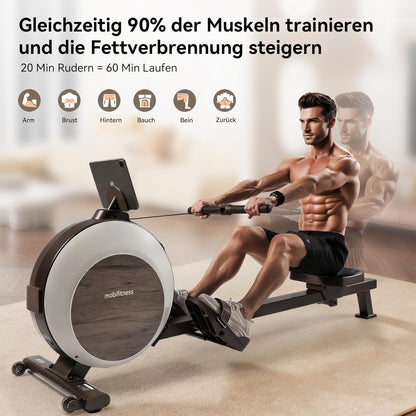 Rudergerät: Magnetisch, leise, 40 Widerstände, LED