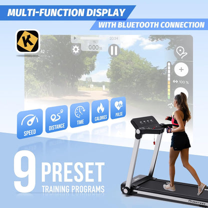 Klappbares Laufband für Zuhause – Fitness-Laufband mit App & LED