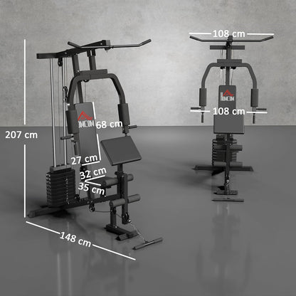 Home Gym Kraftstation – Latzug, Kabelzug, Brustpresse, Beintrainer