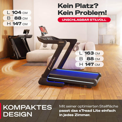sTread Pro/Lite: Klappbares Laufband, 20 km/h, 17 % Steigung