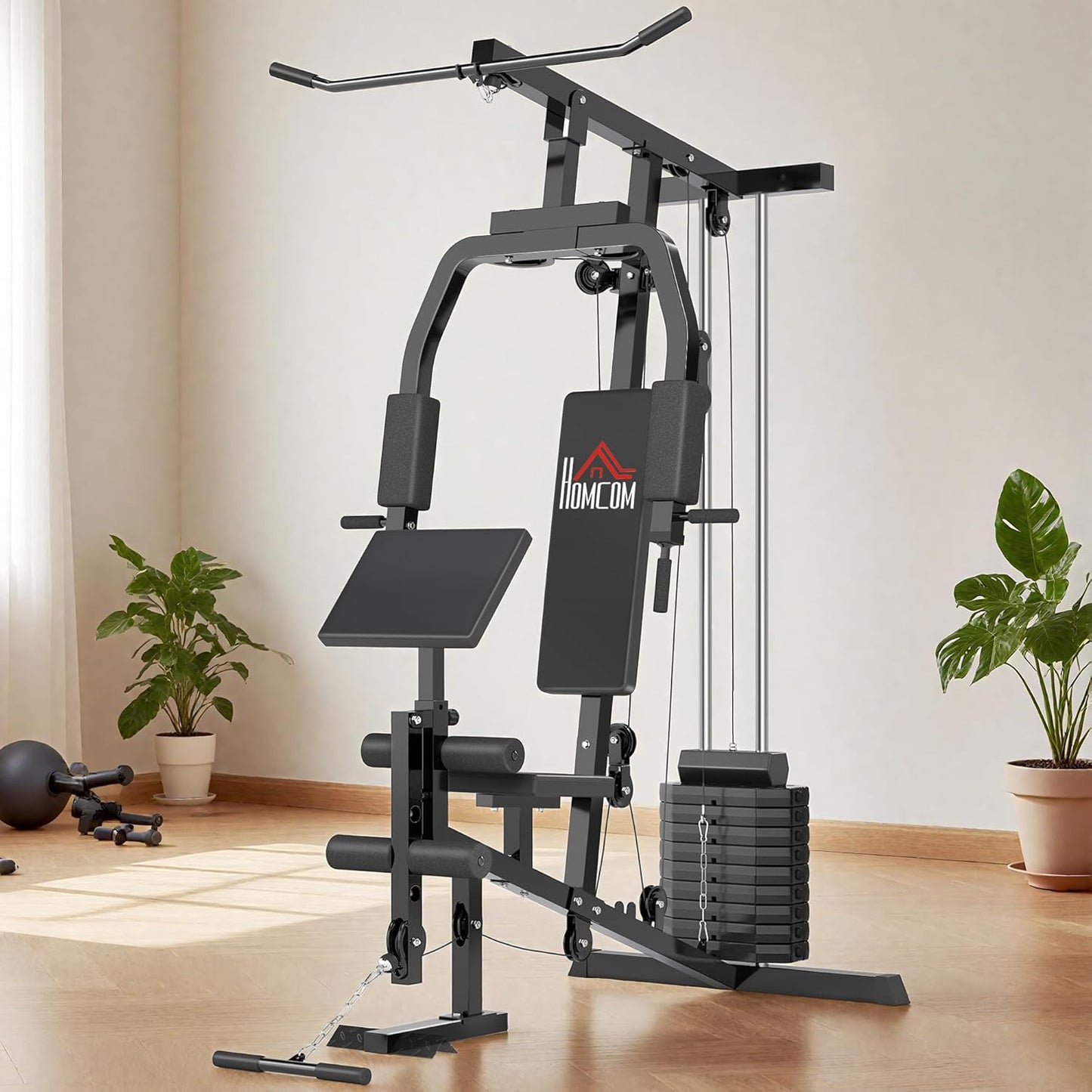 Home Gym Kraftstation – Latzug, Kabelzug, Brustpresse, Beintrainer