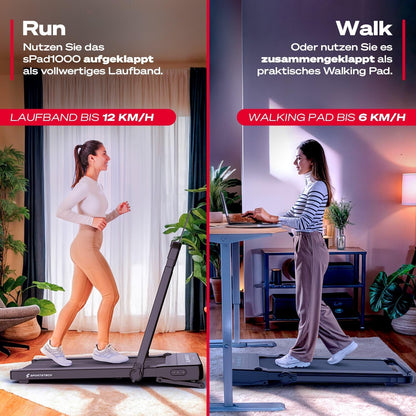 sPad500 Laufband: Faltbar mit Steigung für Zuhause