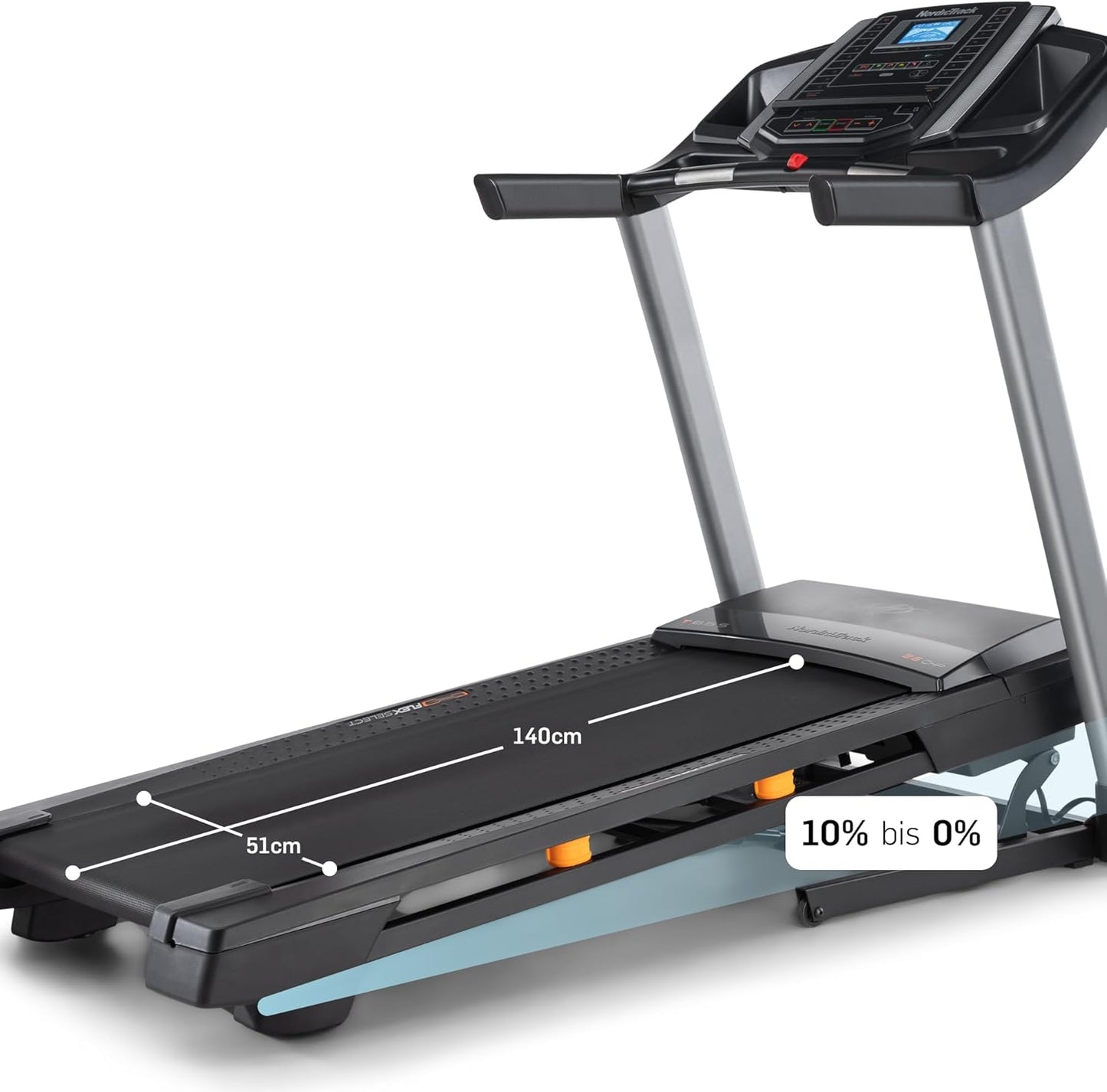 T-Serie: Laufband mit Steigung, Bluetooth, 136 kg Traglast