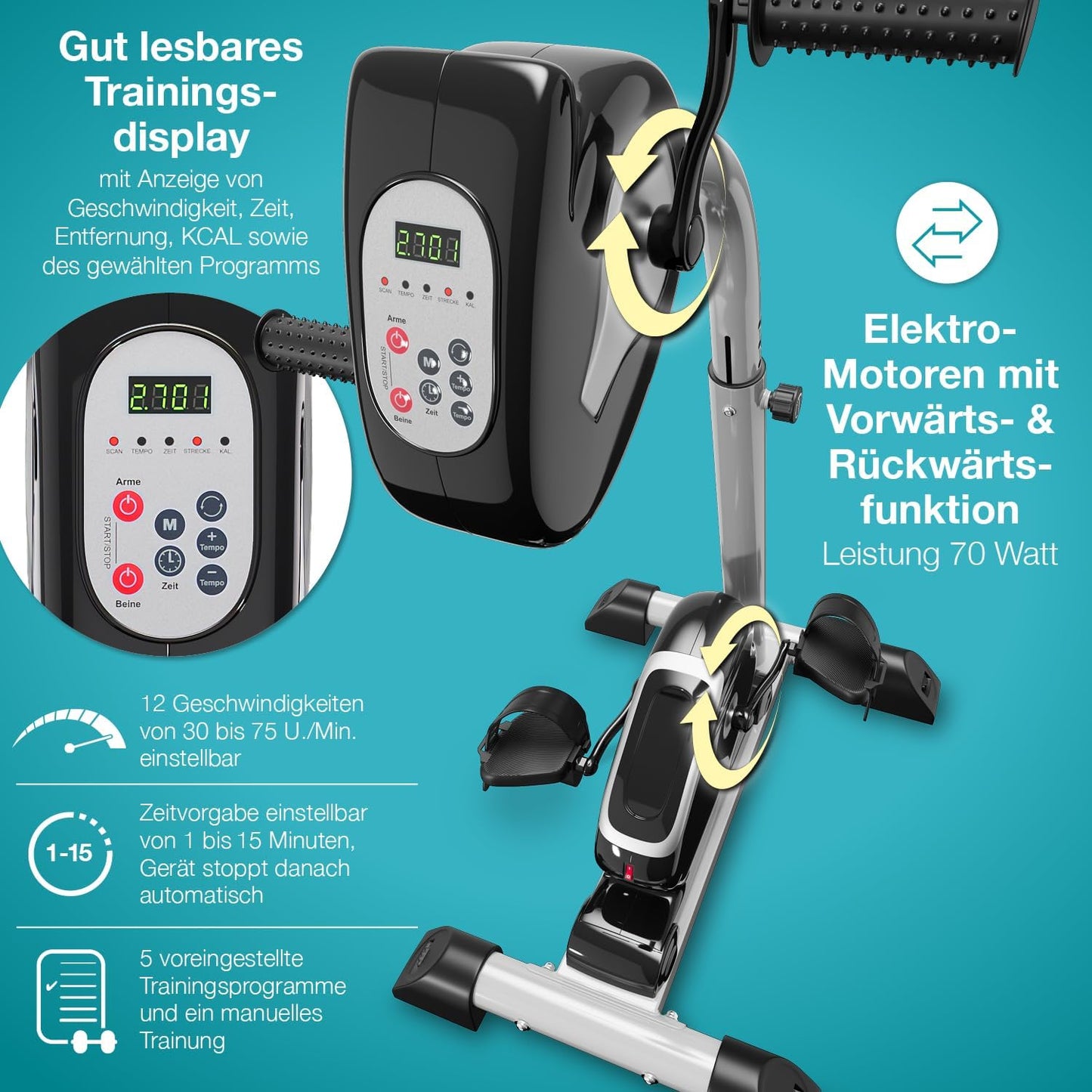2-in-1: Arm- und Beintrainer mit Motorunterstützung