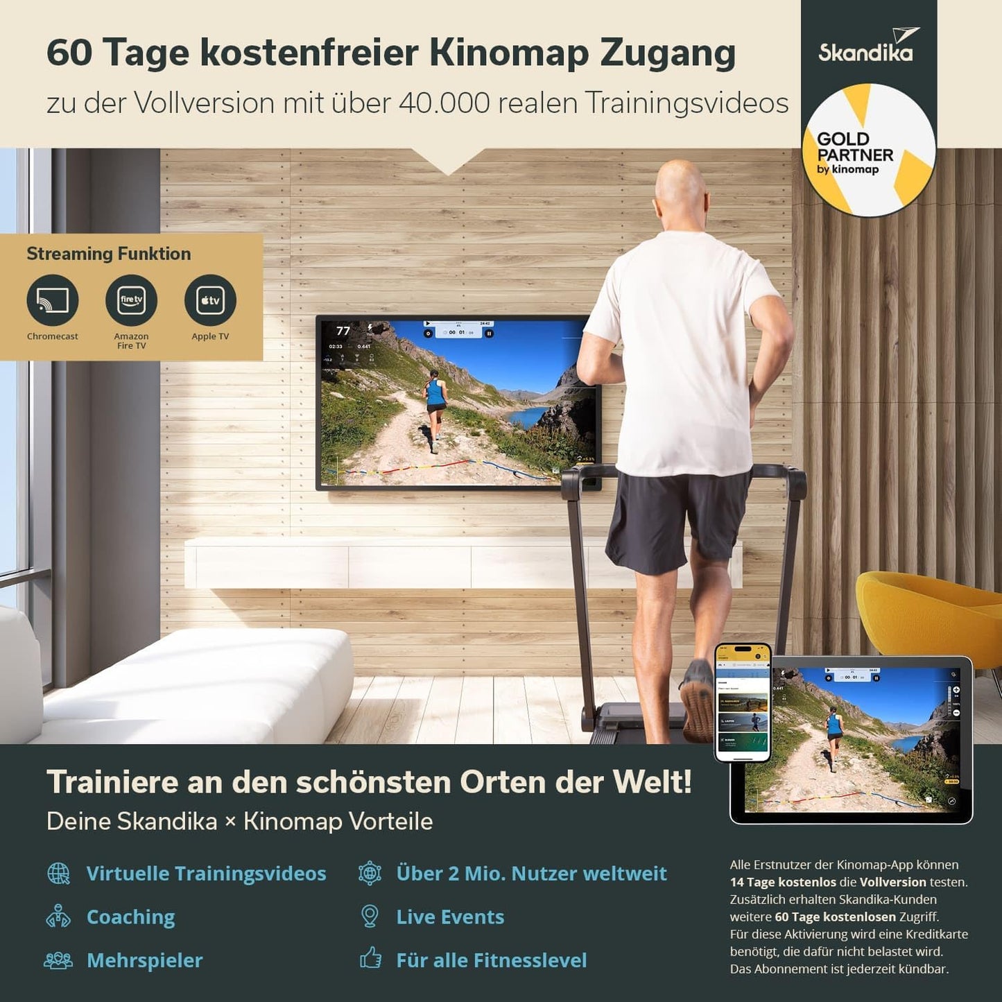 Nordik Laufband für Zuhause & Büro | Walking Pad mit Steigung