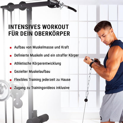 Multi Lat Tower Zugstation – Rückentrainer, Armtrainer, Bauchmuskeltrainer