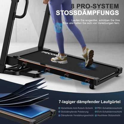 Laufband: 4,5 PS, klappbar, 16 km/h, Steigung, LCD & Bluetooth