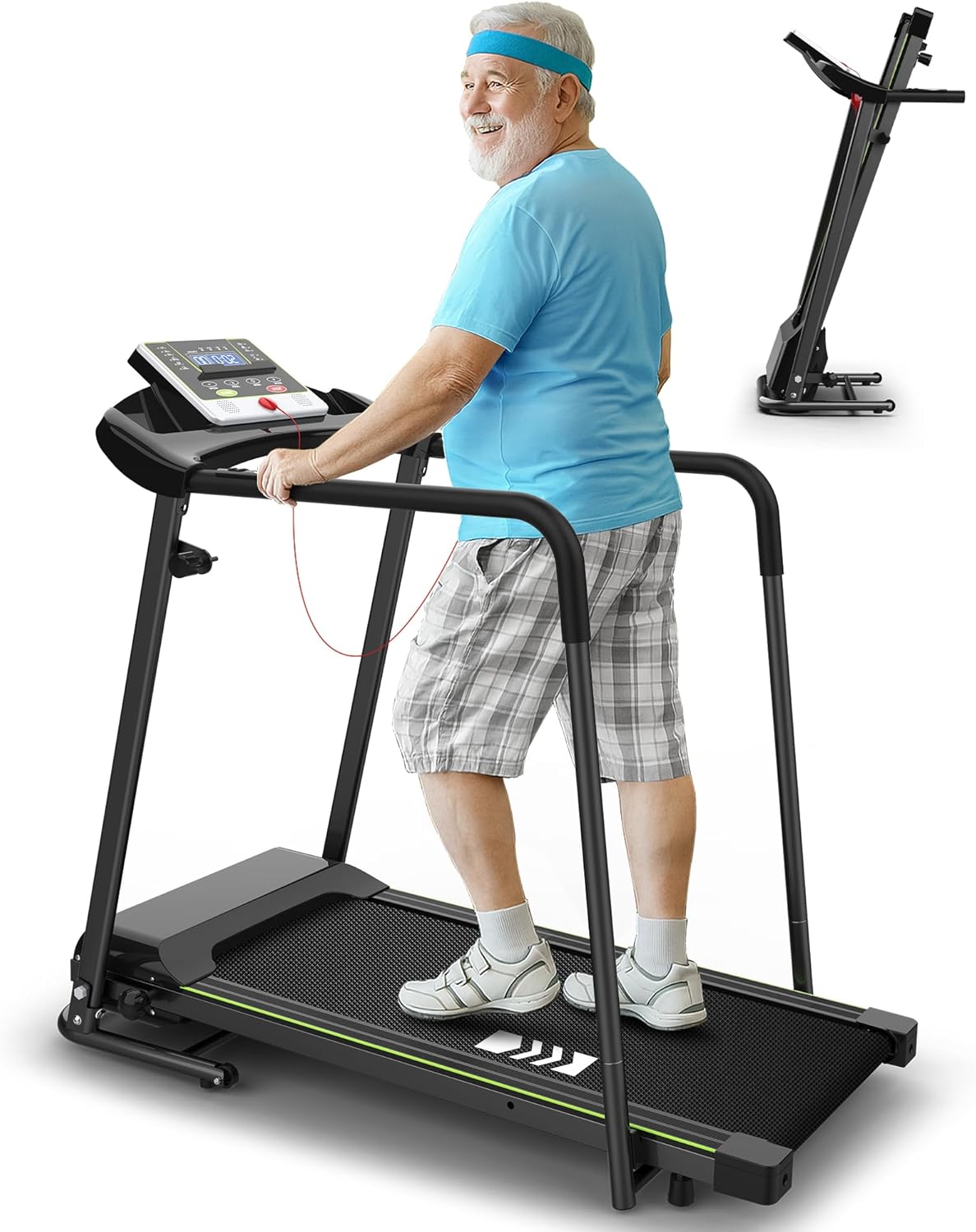 Senioren Laufband: Heimtrainer mit extra langen Handläufen für Senioren