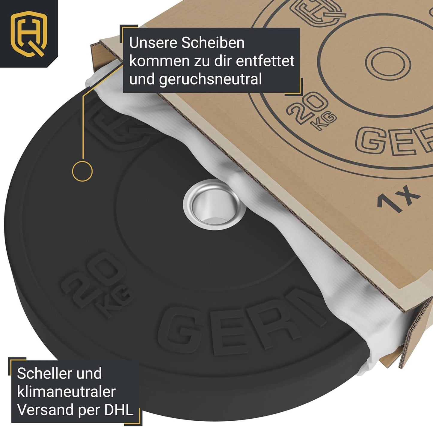 50mm Vollgummi Bumper Plates - Gewichtsscheiben Set für Training
