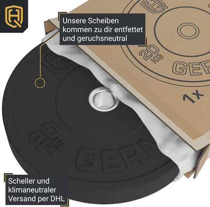 50mm Vollgummi Bumper Plates - Gewichtsscheiben Set für Training