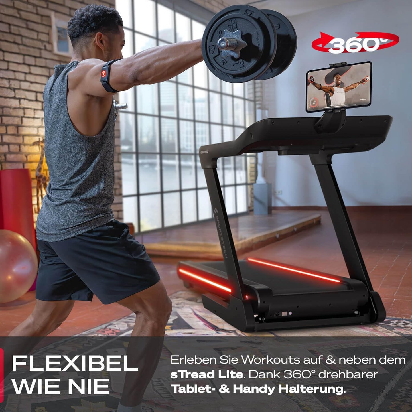 sTread Pro/Lite: Klappbares Laufband, 20 km/h, 17 % Steigung