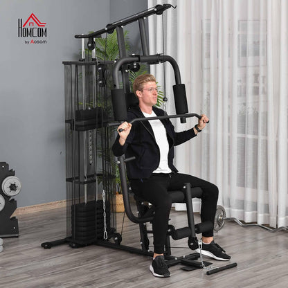 Kraftstation: Multifunktional mit Latzug, Butterfly und 45 kg Gewichten