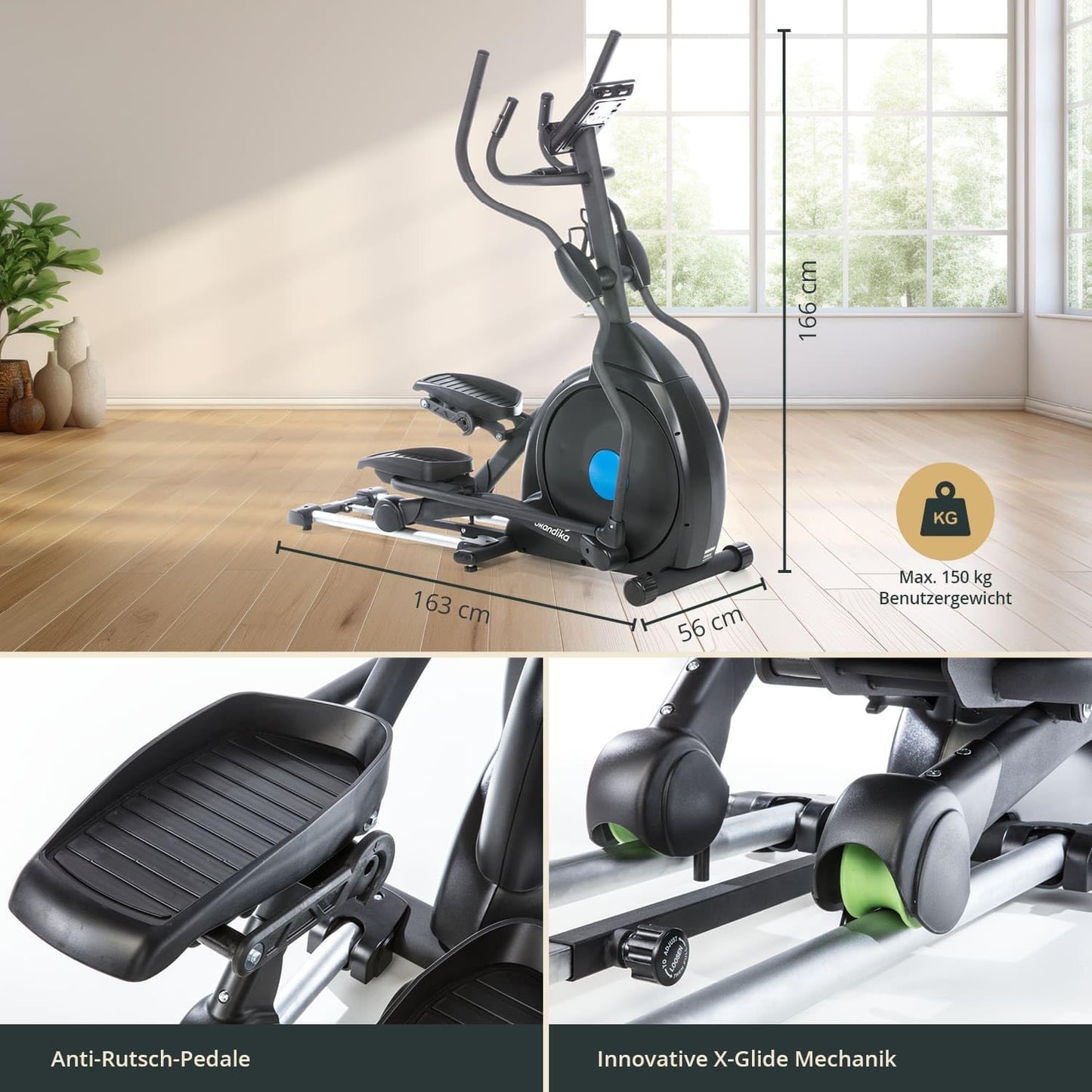 CardioCross Carbon Champ Elliptical Trainer | 54 lbs Flywheel