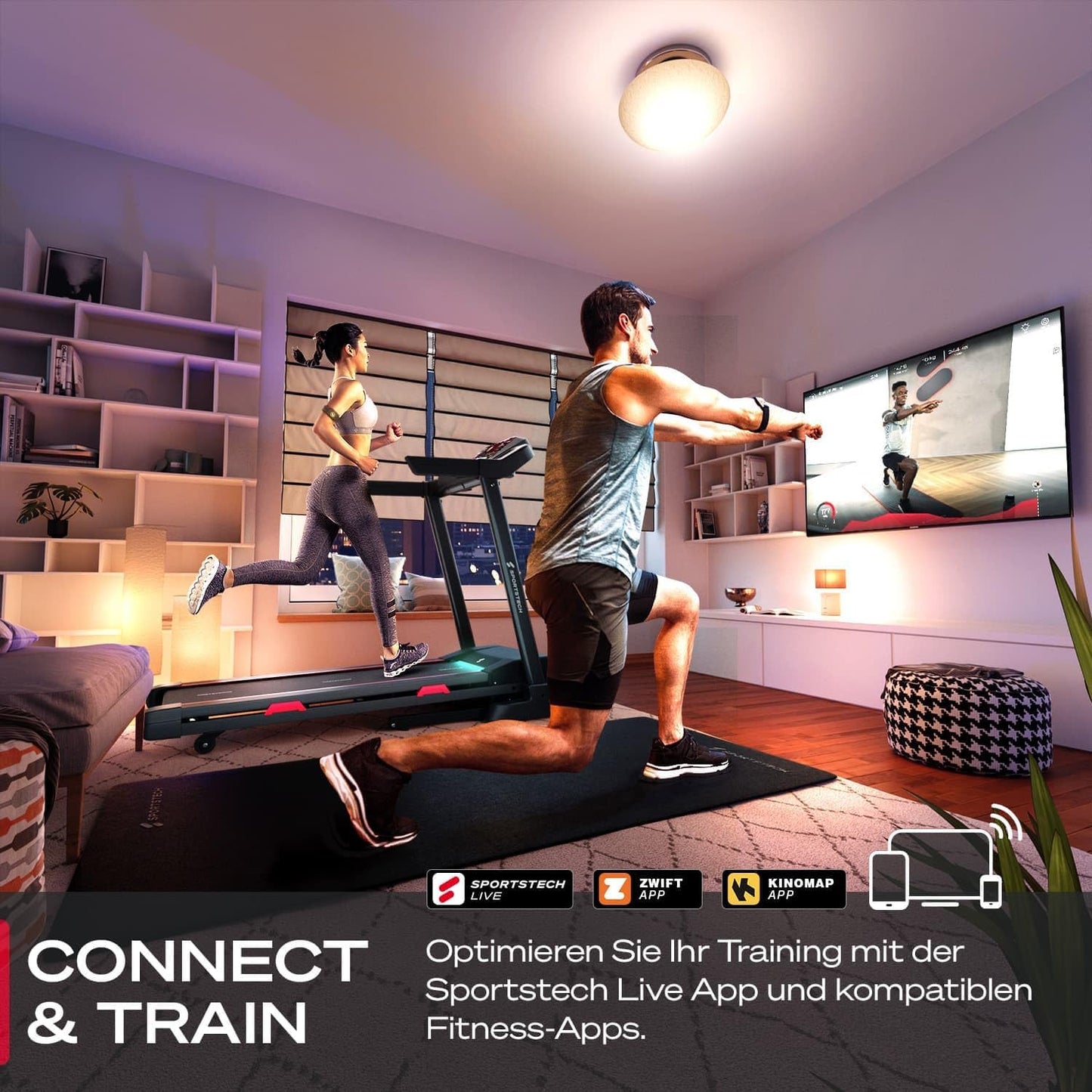 F31s: Klappbares Laufband für Zuhause mit App, Bluetooth & LED