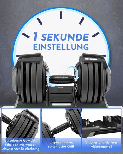 P Verstellbare Kurzhantel 2–40 kg mit Schnellverstellung, Einzelstück