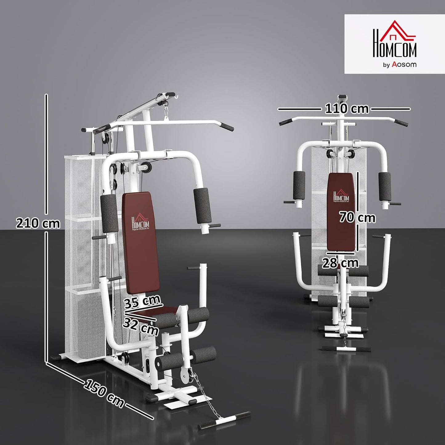 Multistation: Kraftstation mit Latzug, Butterfly & 45 kg Gewichten