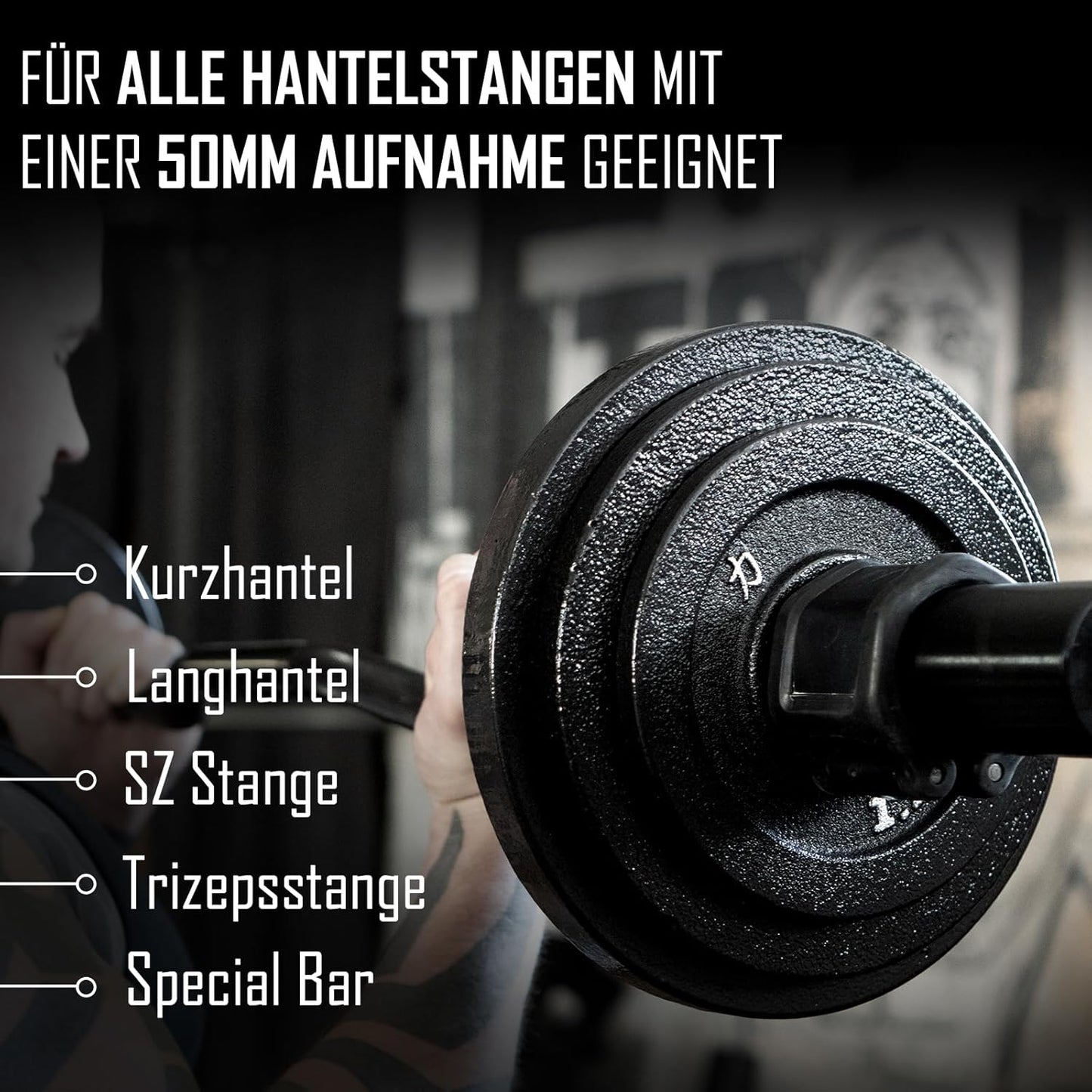 Gusseisen Hantelscheiben: Robuste 50mm Gewichtsscheiben für Langhantel