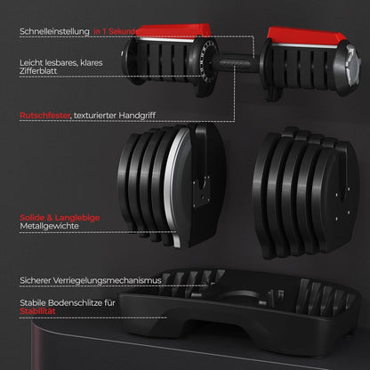 Verstellbare Hantel: 12/16‑in‑1 Schnellverstellung fürs Home‑Gym
