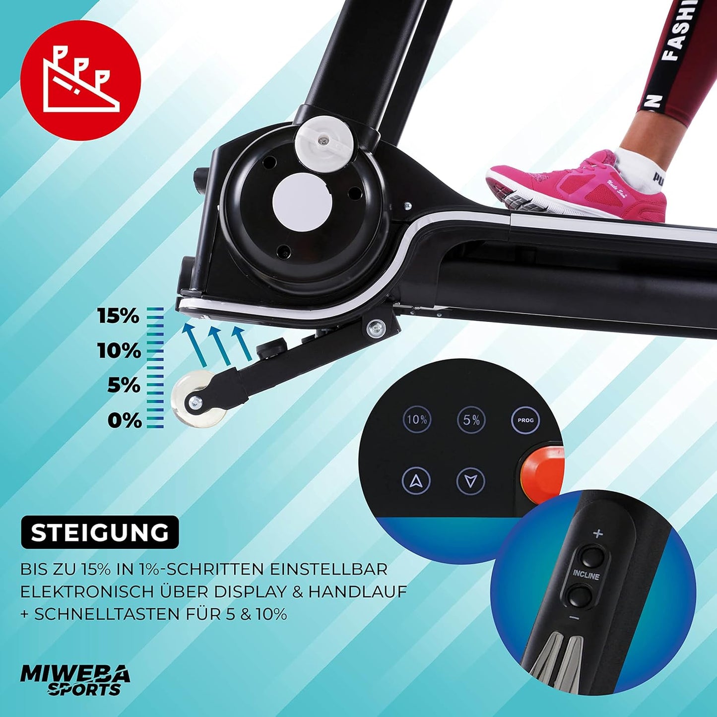 Sports HT3000 Laufband: 3.5 PS, 10 mph, 15% Steigung, App