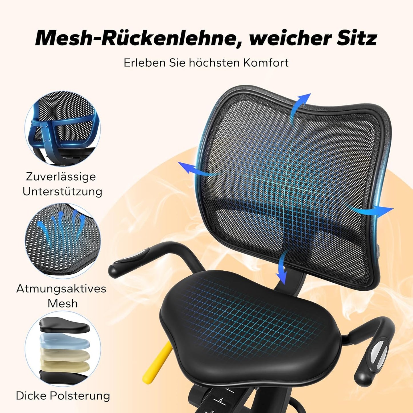 Recumbent Exercise Bike for Home Cardio Workout with Bluetooth