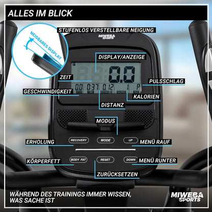 Sports MC500 Crosstrainer: Leise, 7kg Schwungmasse, LCD Monitor, Heimtrainer