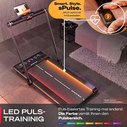 Klappbares LED‑Laufband: Walking Pad mit Bluetooth‑App
