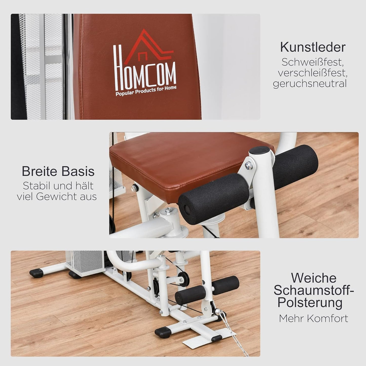 Multistation: Kraftstation mit Latzug, Butterfly & 45 kg Gewichten
