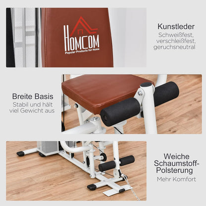 Multistation: Kraftstation mit Latzug, Butterfly & 45 kg Gewichten
