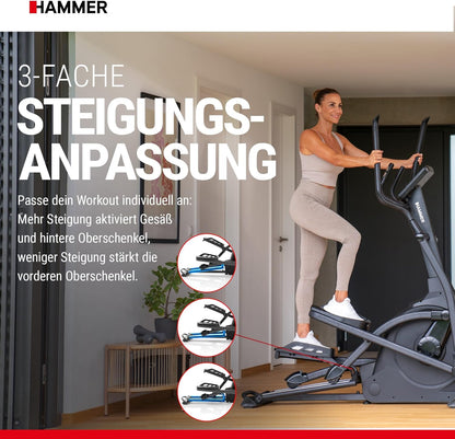 SpeedMotion II: Crosstrainer mit Steigung, 24 Programmen & 18 kg Schwungmasse