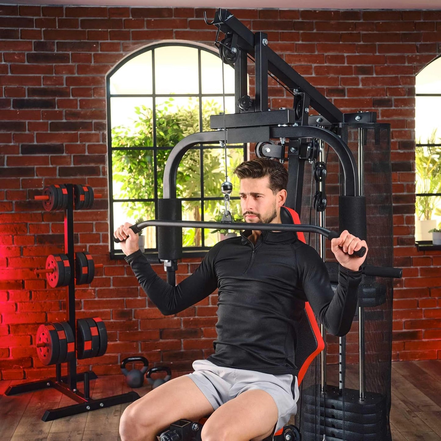 Home Gym HS-1044K Multifunctional Fitness Station with Weight Stack