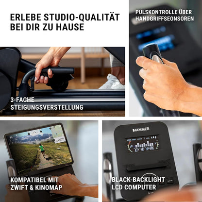 SpeedMotion II: Crosstrainer mit Steigung, 24 Programmen & 18 kg Schwungmasse