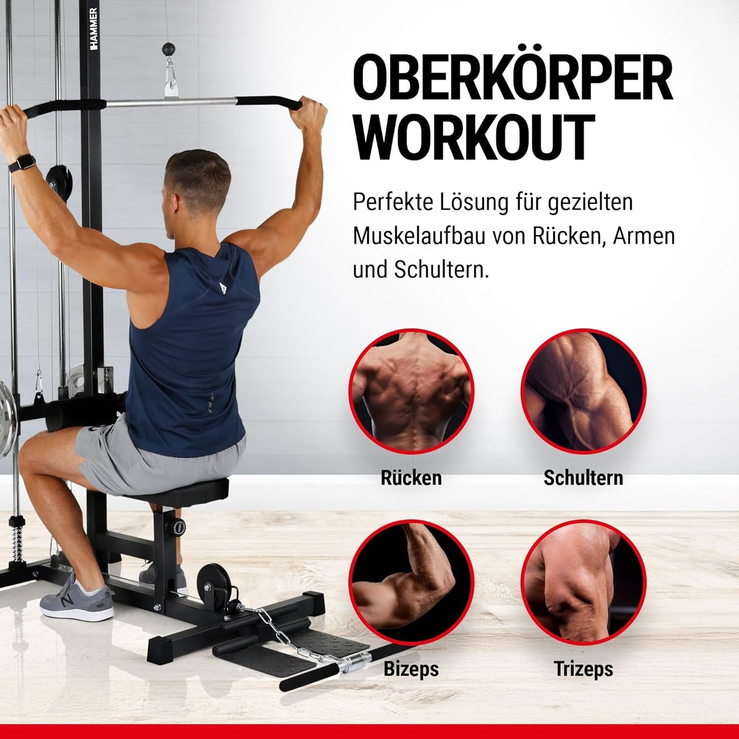 Multi Lat Tower Zugstation – Rückentrainer, Armtrainer, Bauchmuskeltrainer