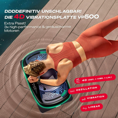 4D Vibrationsplatte: Smart LED, Bluetooth, Fitness & Yoga