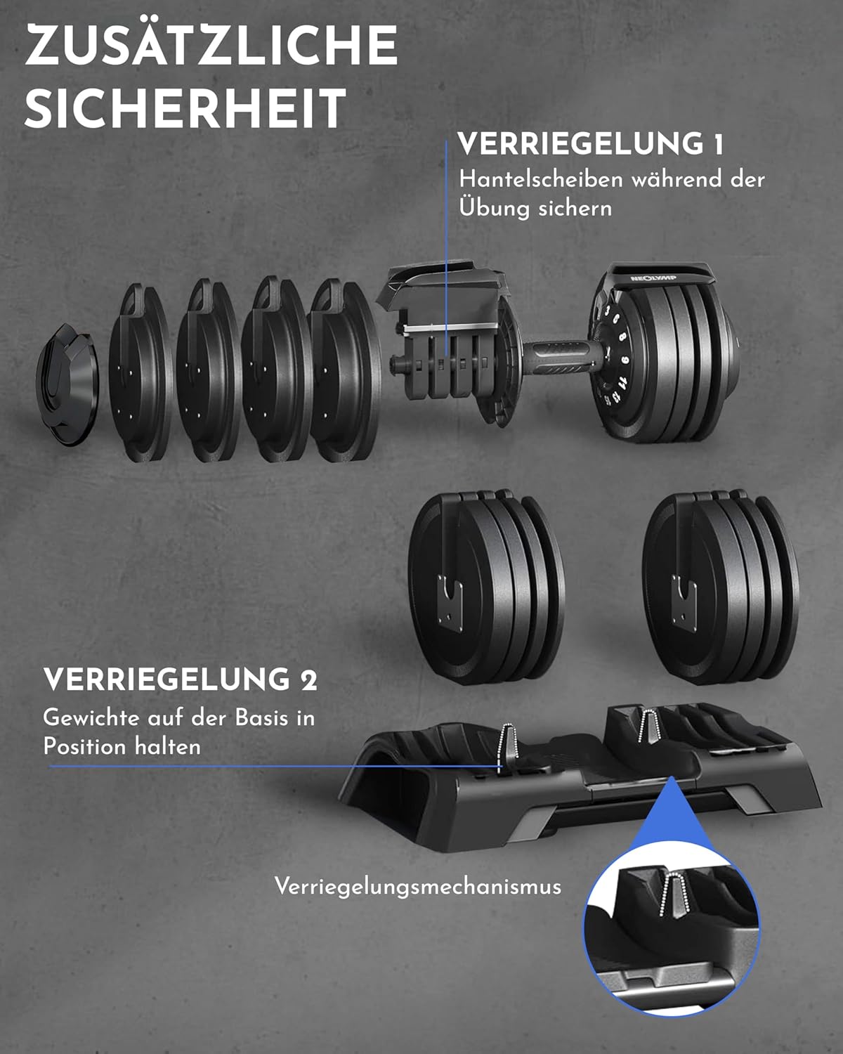 P Verstellbare Kurzhantel 2–40 kg mit Schnellverstellung, Einzelstück