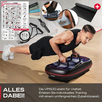 4D Vibrationsplatte: Smart LED, Bluetooth, Fitness & Yoga