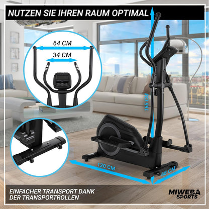 Sports MC500 Crosstrainer: Leise, 7kg Schwungmasse, LCD Monitor, Heimtrainer