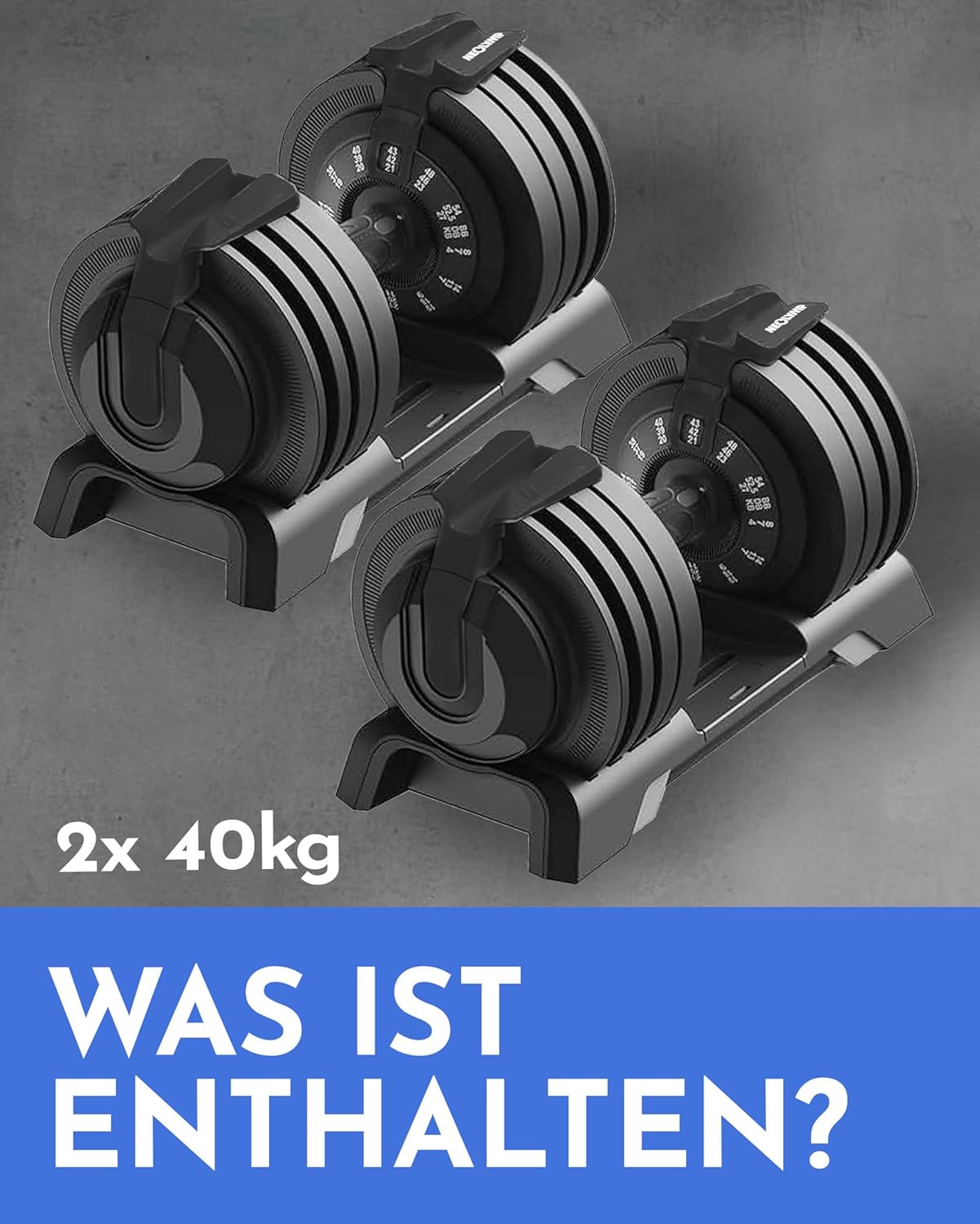 P Verstellbare Kurzhantel 2–40 kg mit Schnellverstellung, Einzelstück