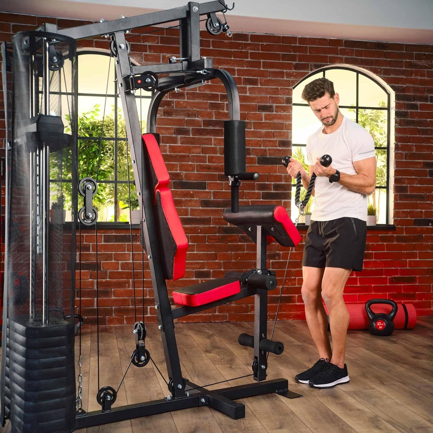 Home Gym HS-1044K Multifunctional Fitness Station with Weight Stack