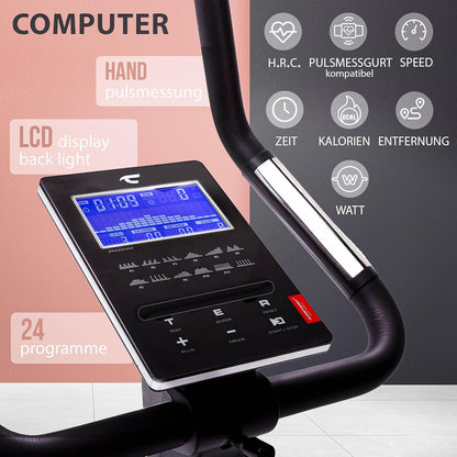 ET 6: Ergometer mit 24 Stufen, 12 kg Bremssystem, 150 kg Traglast