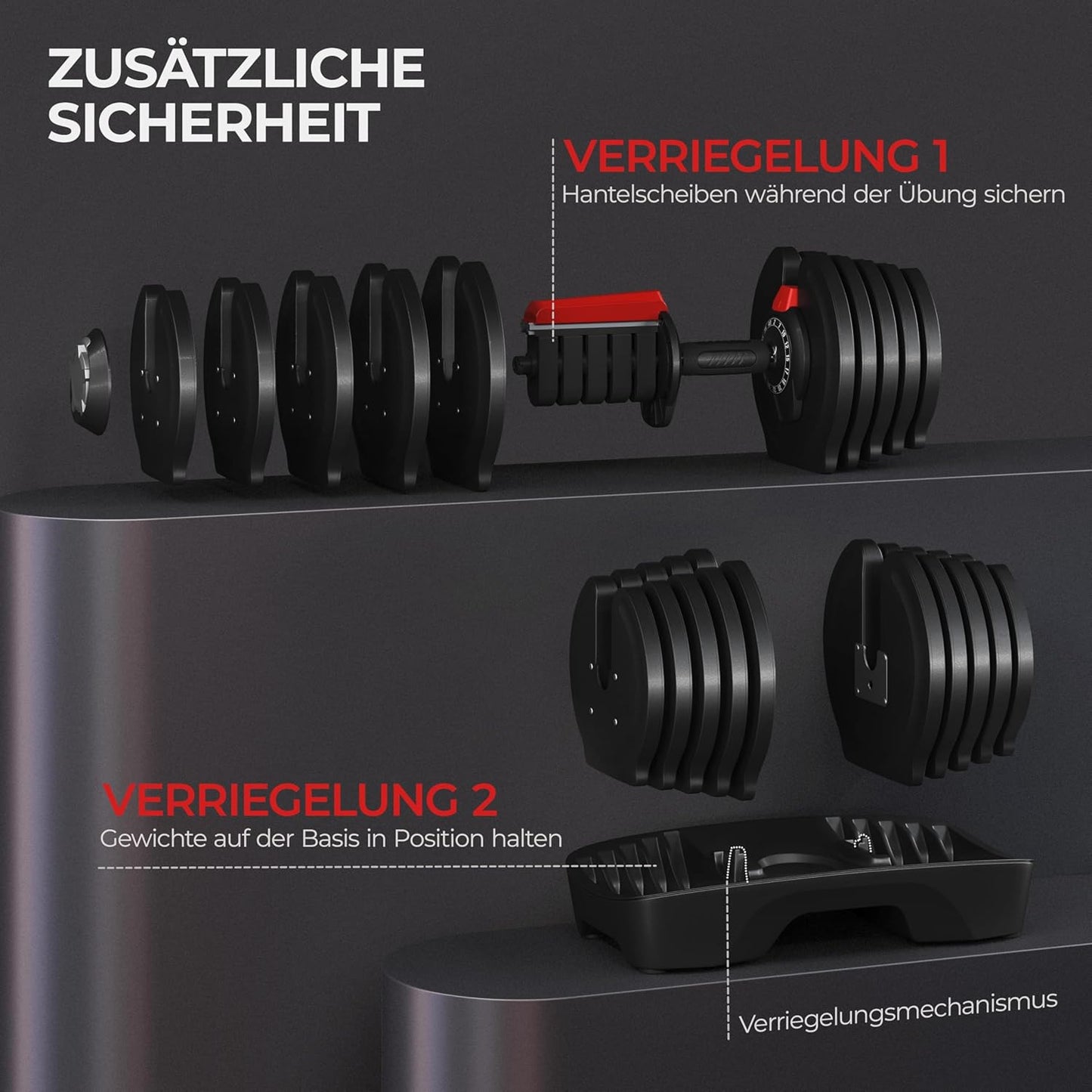 Verstellbare Hantel: 12/16‑in‑1 Schnellverstellung fürs Home‑Gym