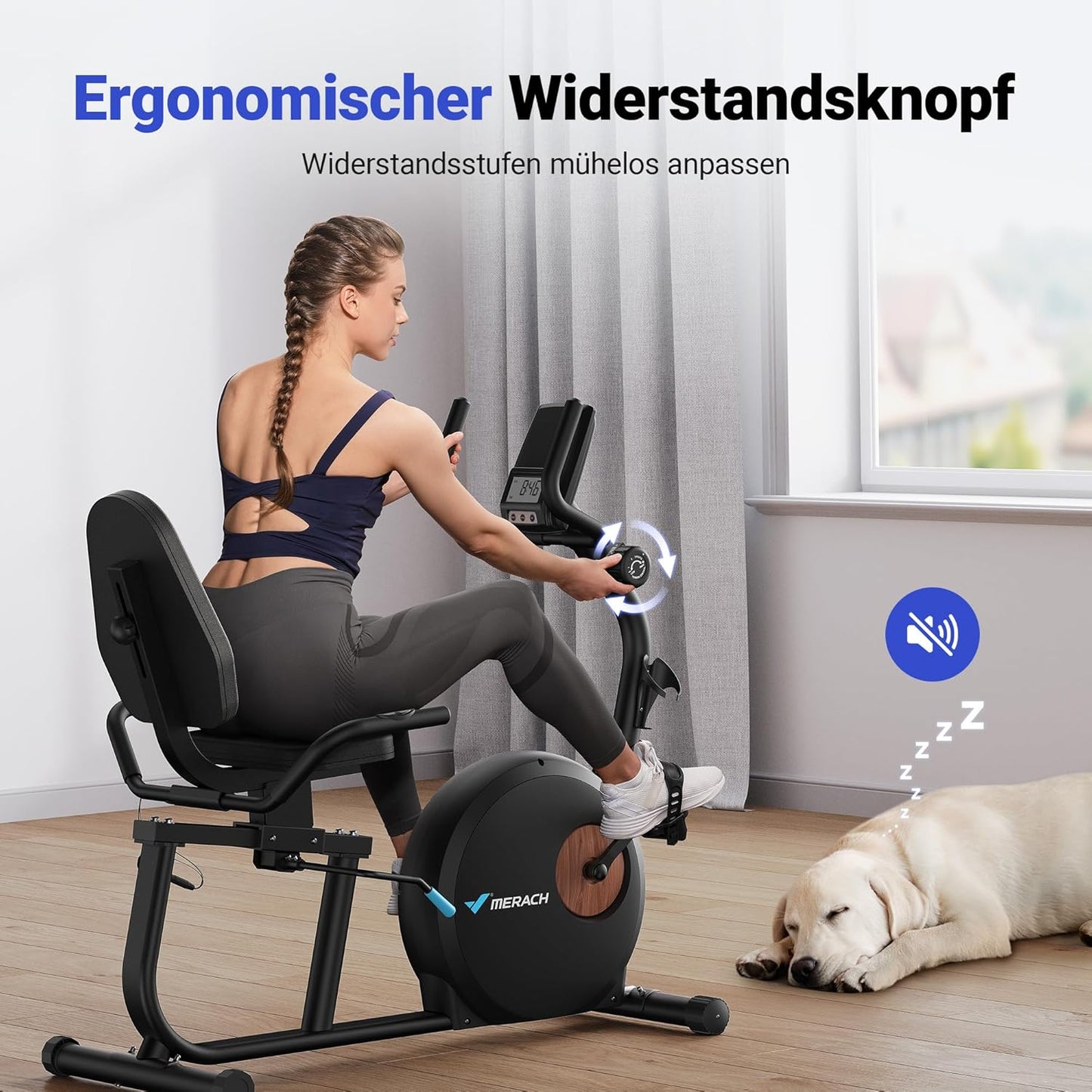 Liegeergometer: Heimtrainer mit Bluetooth und verstellbarer Rückenlehne