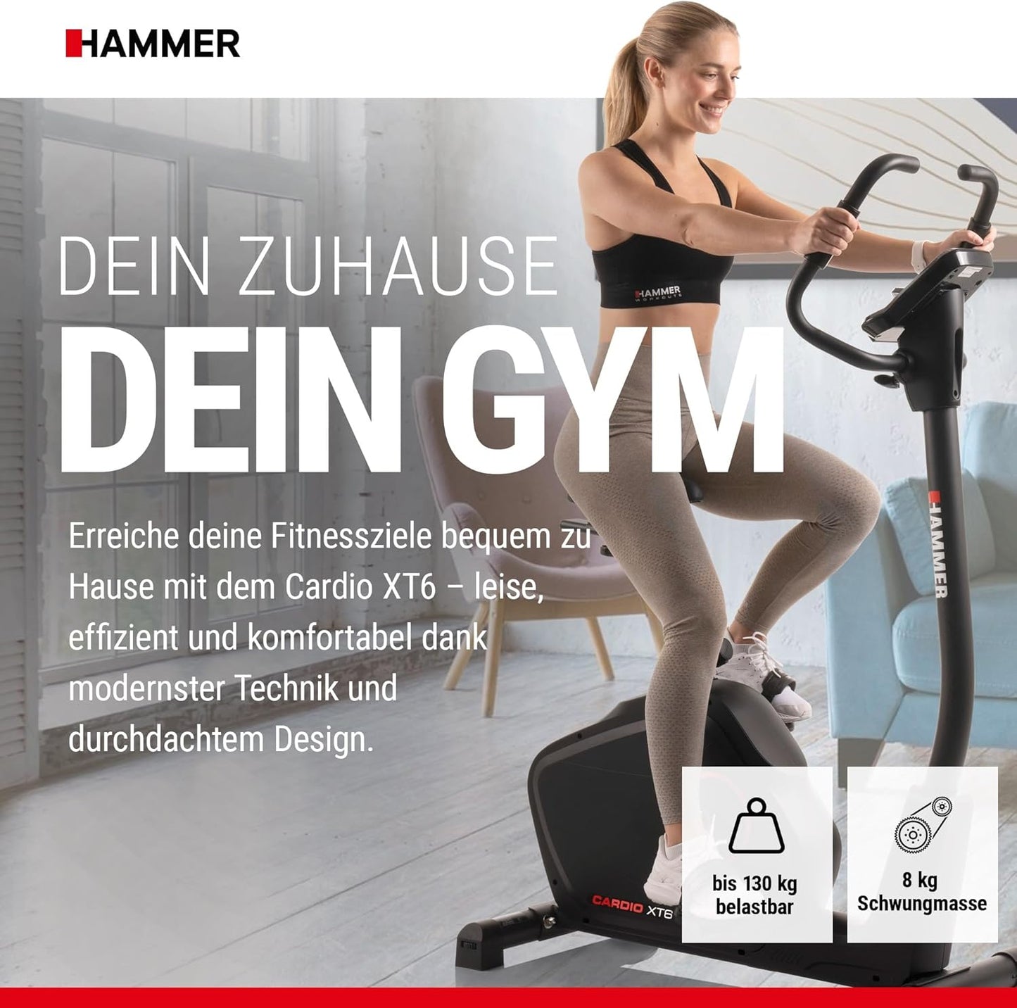 Cardio XT6/XT7 Ergometer Heimtrainer Fahrrad mit Bluetooth & App