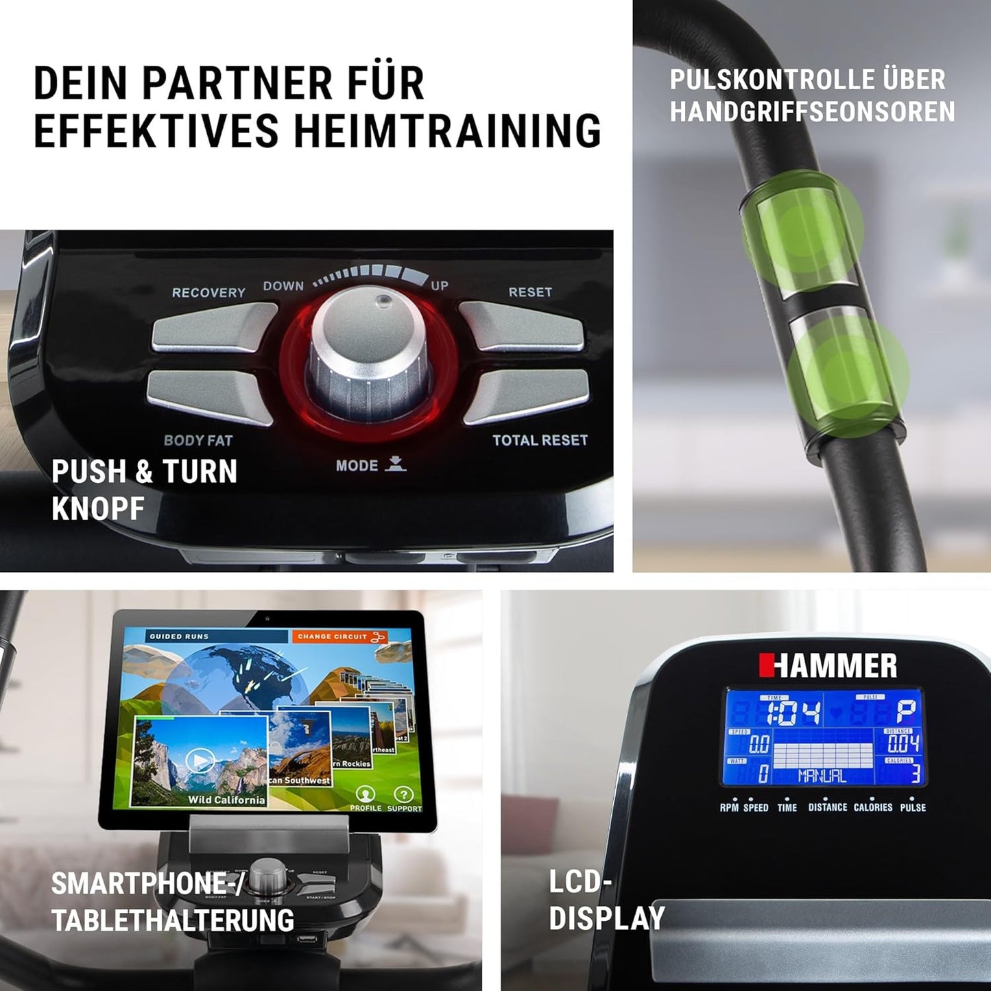 Cardio XT6/XT7 Ergometer Heimtrainer Fahrrad mit Bluetooth & App