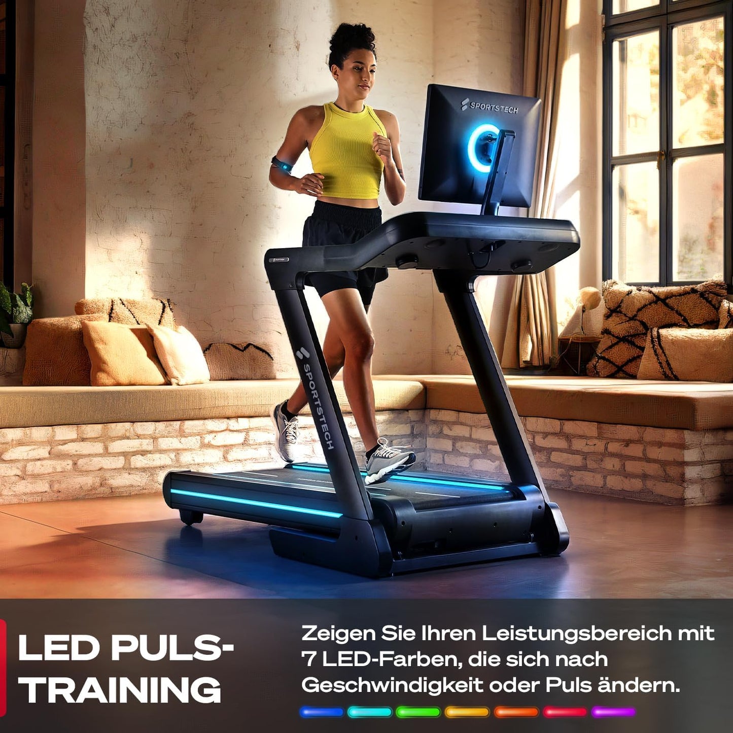 sTread Pro: Klappbares Laufband, 20 km/h, 15% Steigung, mit App