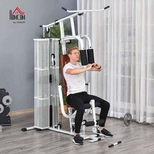 Multistation: Kraftstation mit Latzug, Butterfly & 45 kg Gewichten