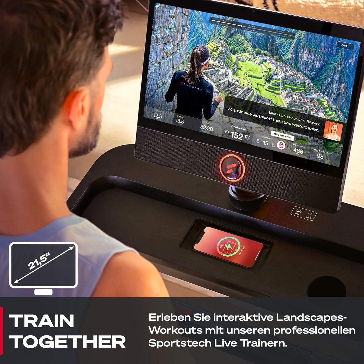 sTread Pro: Klappbares Laufband, 20 km/h, 15% Steigung, mit App