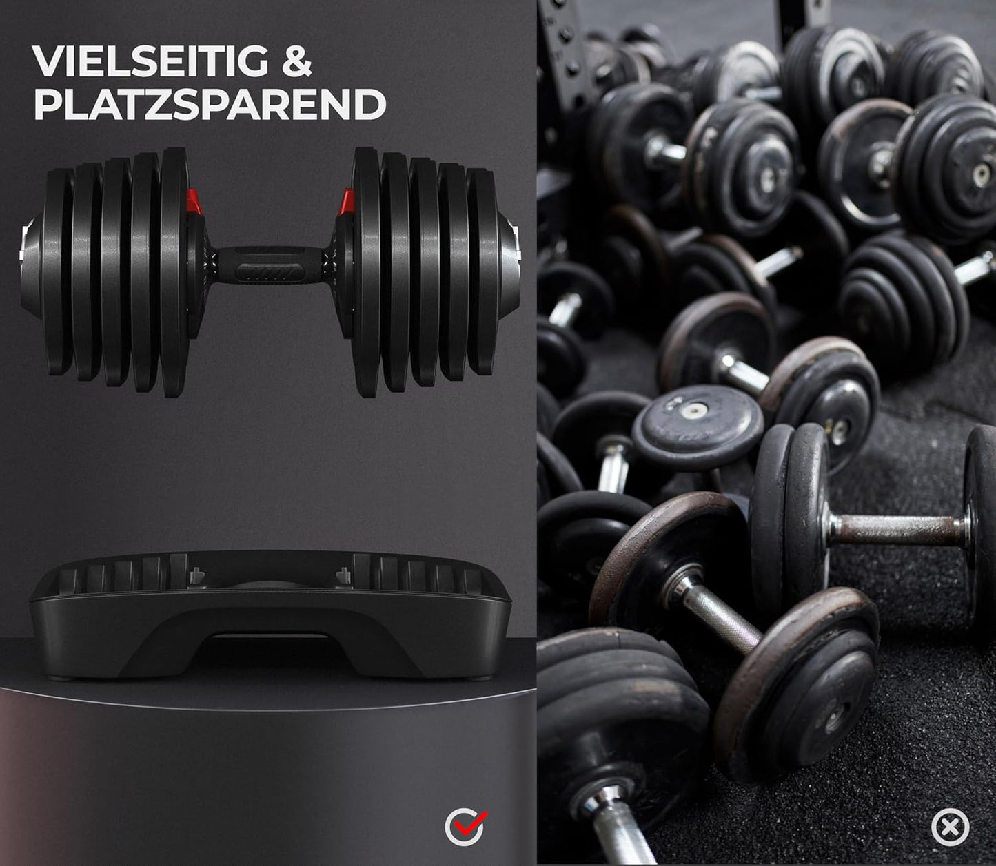 Verstellbare Hantel: 12/16‑in‑1 Schnellverstellung fürs Home‑Gym
