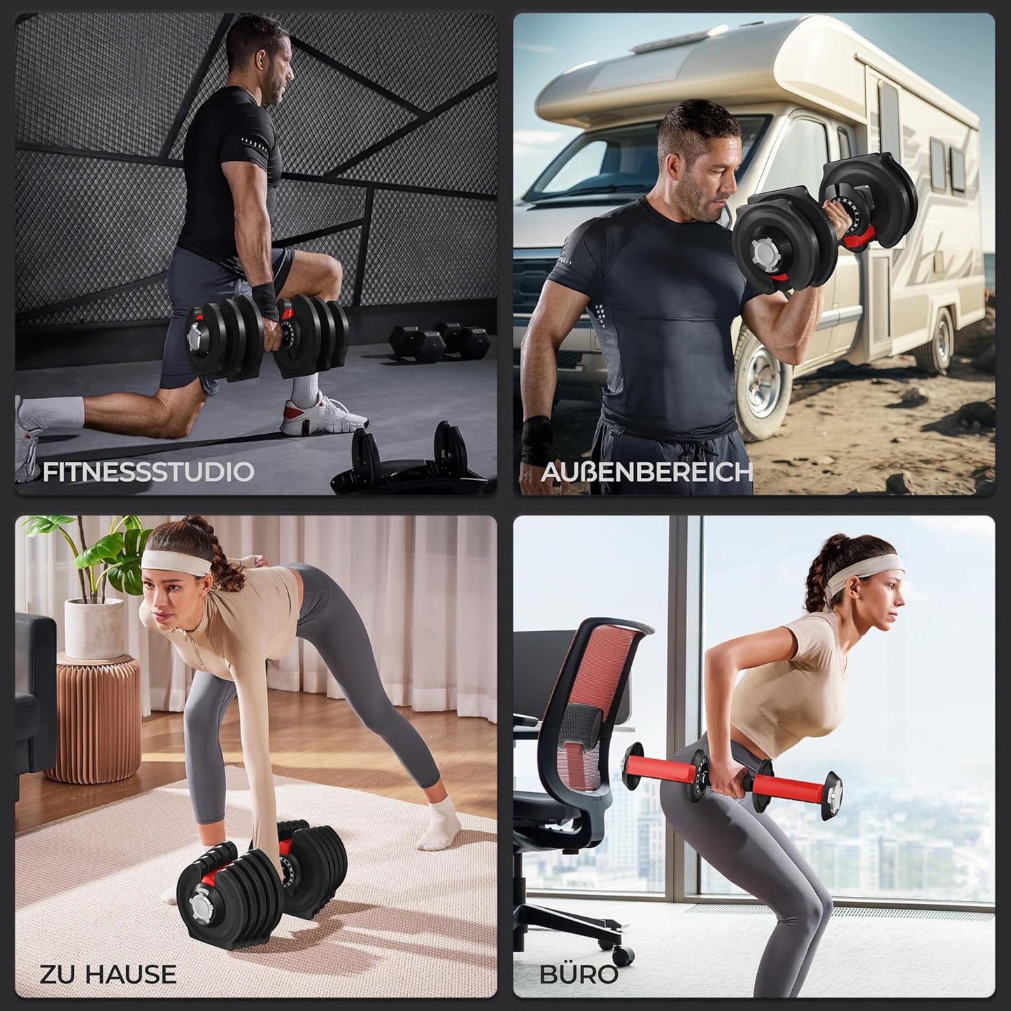 Verstellbare Hantel: 12/16‑in‑1 Schnellverstellung fürs Home‑Gym