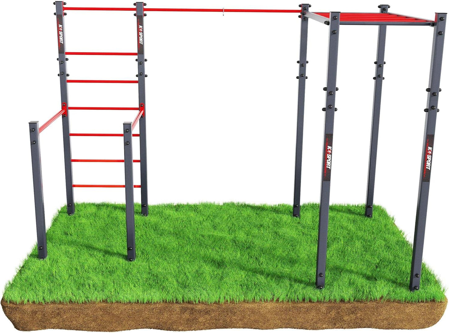 Calisthenics Turnstange: Wetterfeste Garten-Kraftstation mit Hangelleiter
